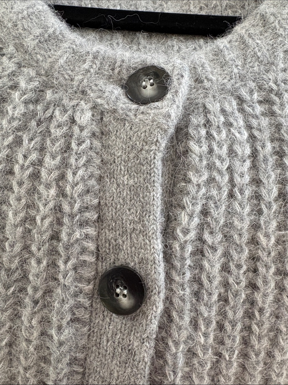 Sezane Heather Gray Chunky Button Cardigan - Picture 5 of 6